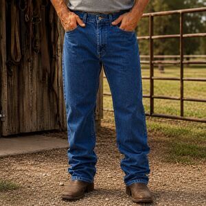 vintage Wrangler 936DEN Men's 34x32 Regular Fit Cowboy Cut Jeans Blue Denim